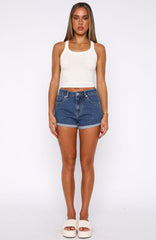 Missin' Something Denim Shorts Cobalt Blue Wash