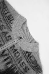 Typography Graphic Relaxed Knit Cardigan
