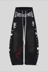 Washed Script Barrel Leg Sweatpants