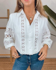 ZIAH - CLASSIC EYELET LONG SLEEVE BLOUSE
