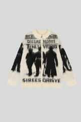 Typography Graphic Relaxed Knit Cardigan