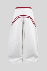 Contrast Stripe Layered Barrel Leg Sweatpants