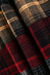 Patchwork Plaid Relaxed Long Sleeve Shirt