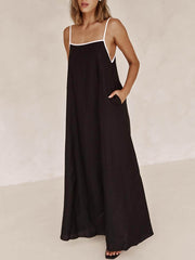 Classic Holiday Style Charming Contrasting Suspender Dress