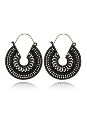Boho Earrings - C Shape Hollow Antique Hoop
