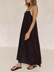 Classic Holiday Style Charming Contrasting Suspender Dress