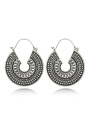 Boho Earrings - C Shape Hollow Antique Hoop