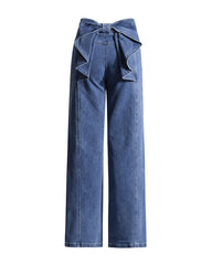 Stretch Jeans With Bow At Back