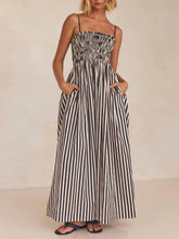 Sophistication Unique Stripe Charming Pleated Maxi Dress