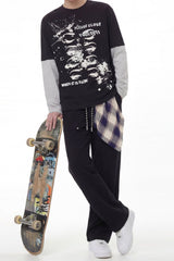 Grunge Eye Graphic Contrast Layered Tee