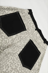 Leopard Contrast Pocket Barrel Leg Pants