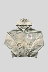 Wing Graphic Cropped Full Zip Hoodie