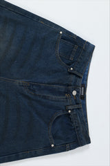 Heavy Distressed Ripped Wide Leg Jeans