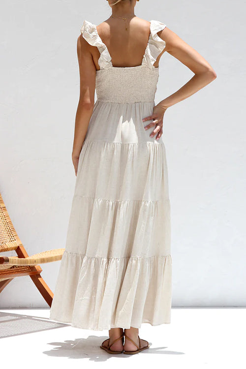 V-Neck Ruffle Maxi Dress
