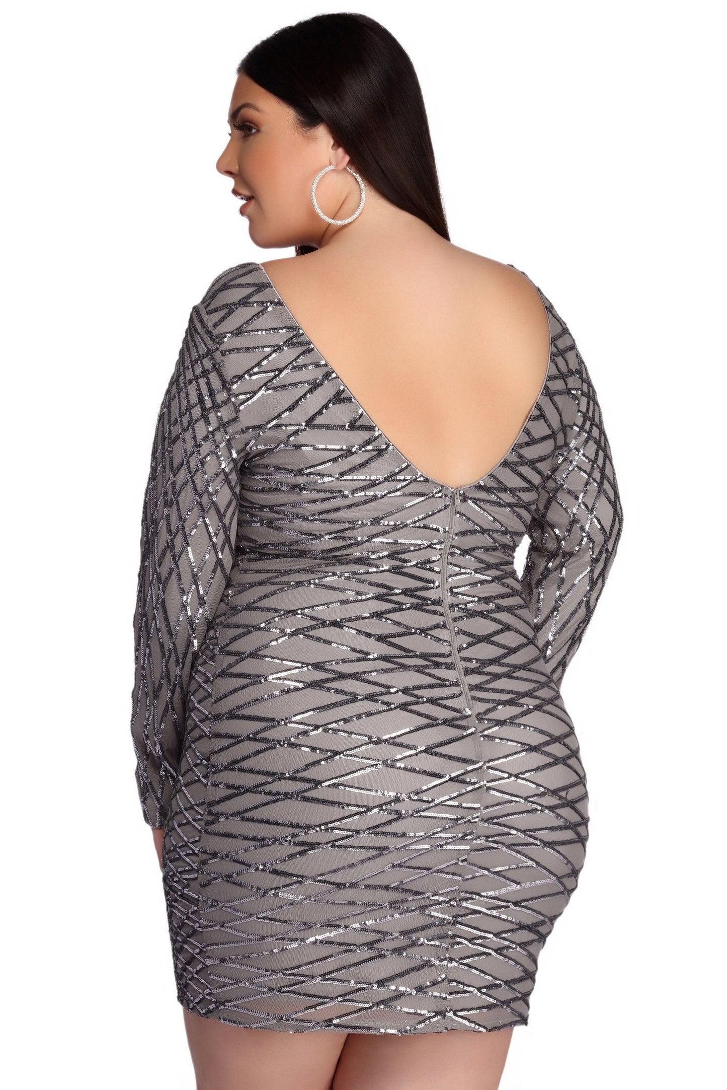 Plus Elysse Steal Charming The Show Sequin Dress