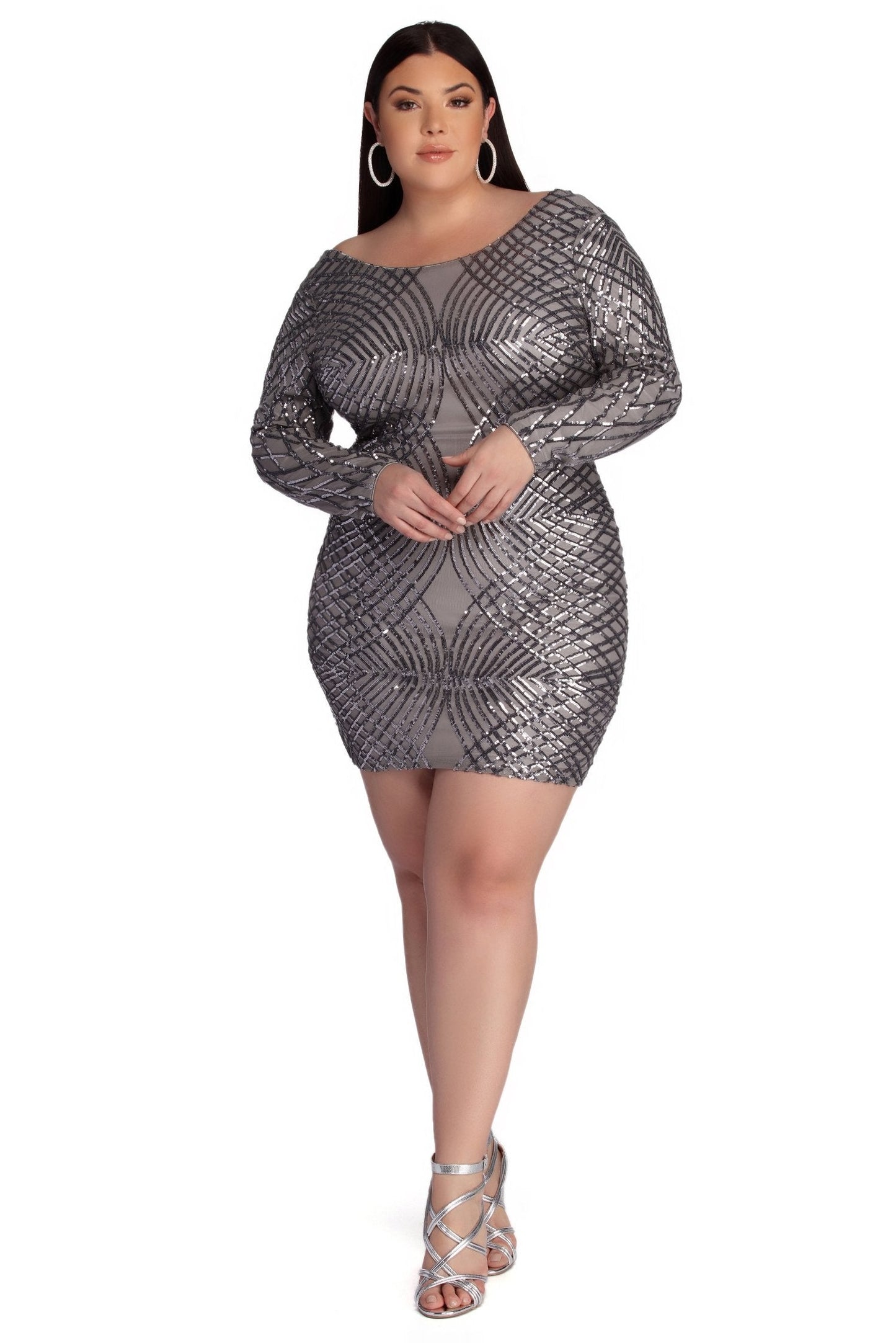 Plus Elysse Steal Charming The Show Sequin Dress