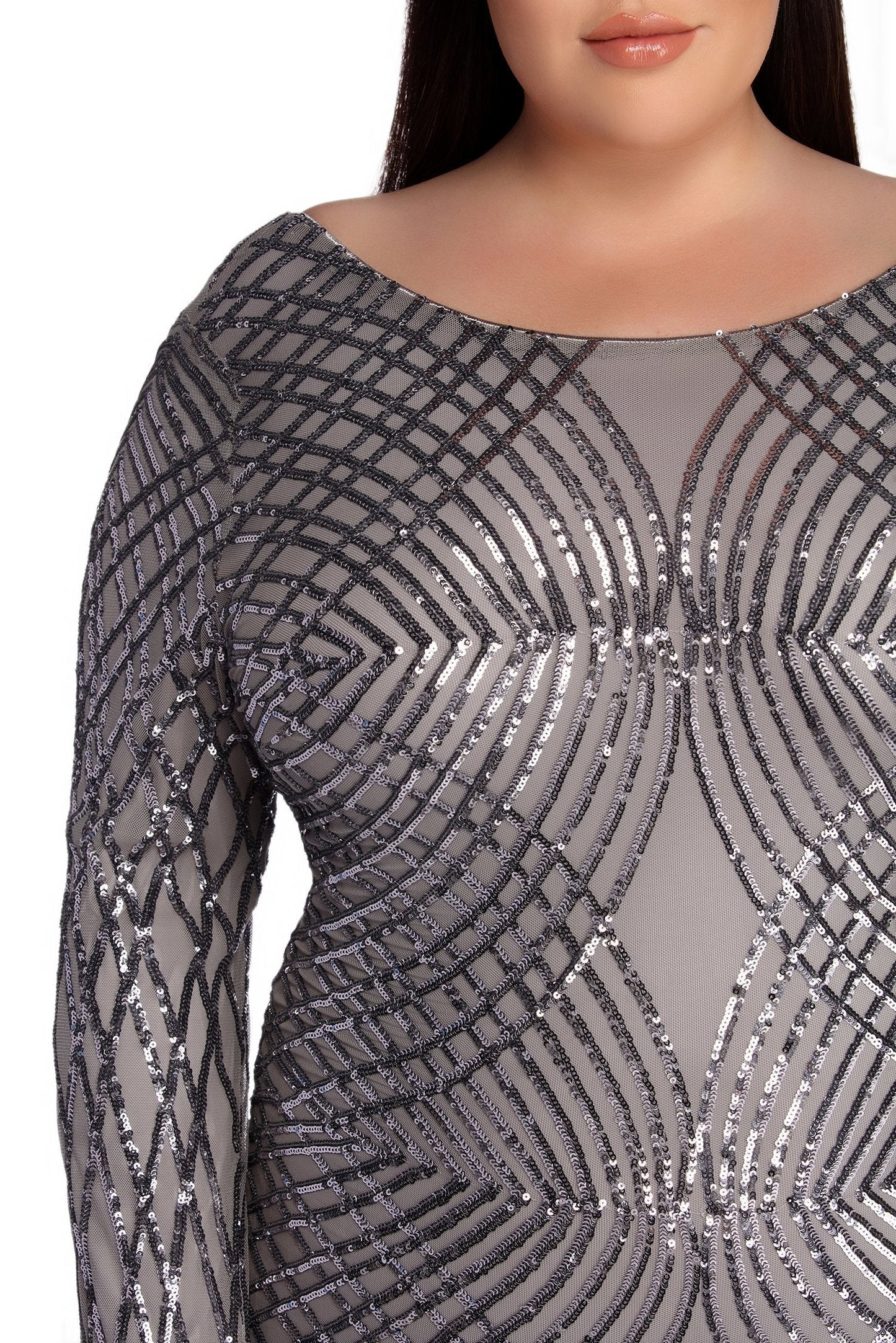 Plus Elysse Steal Charming The Show Sequin Dress
