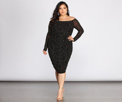 Plus Cami Formal Charming Heat Stone Midi Dress