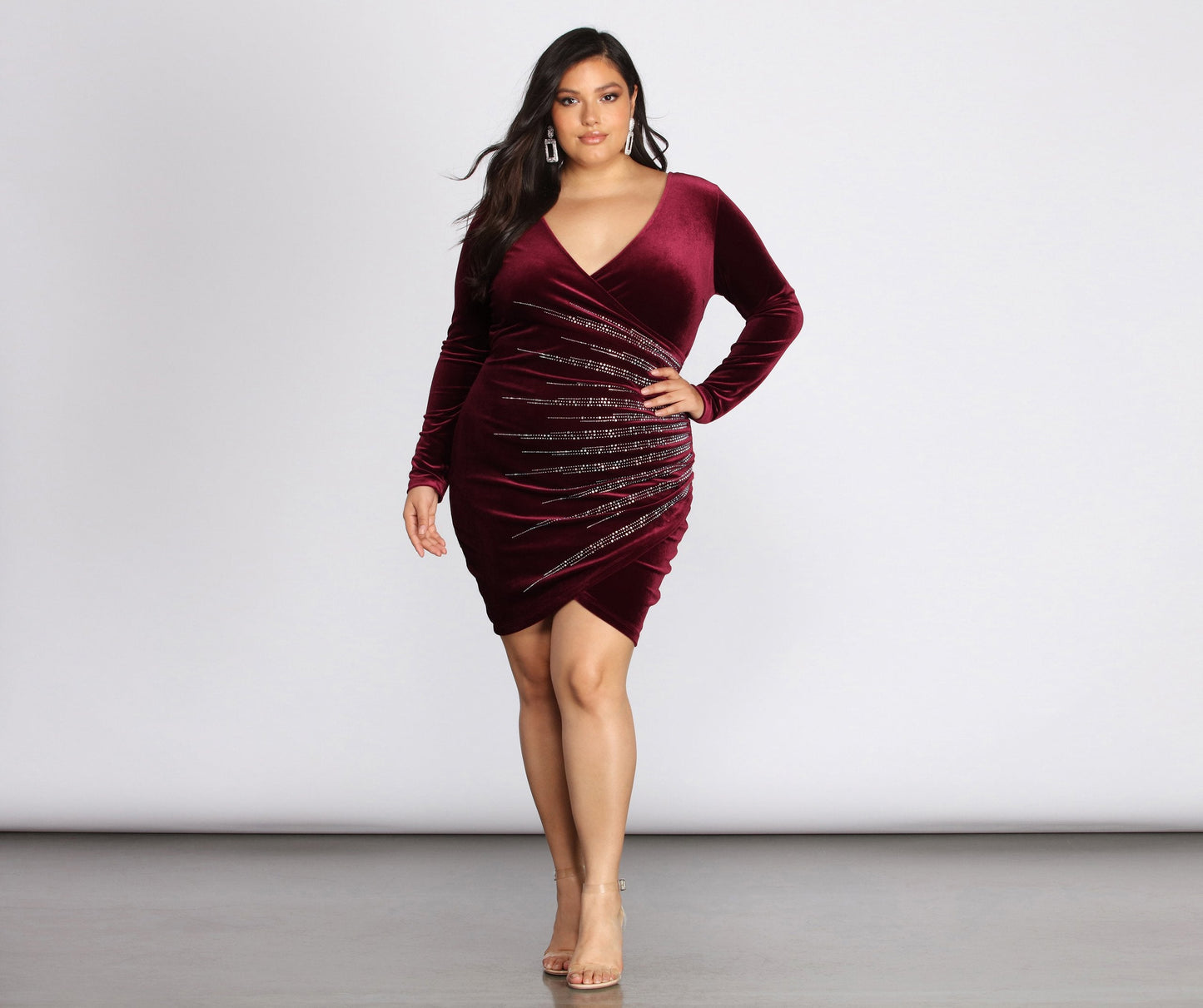 Plus Samantha Wrap Charming Heat Stone Dress