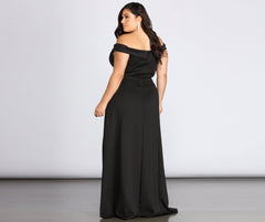 Plus Lucy Formal Charming High Slit Dress