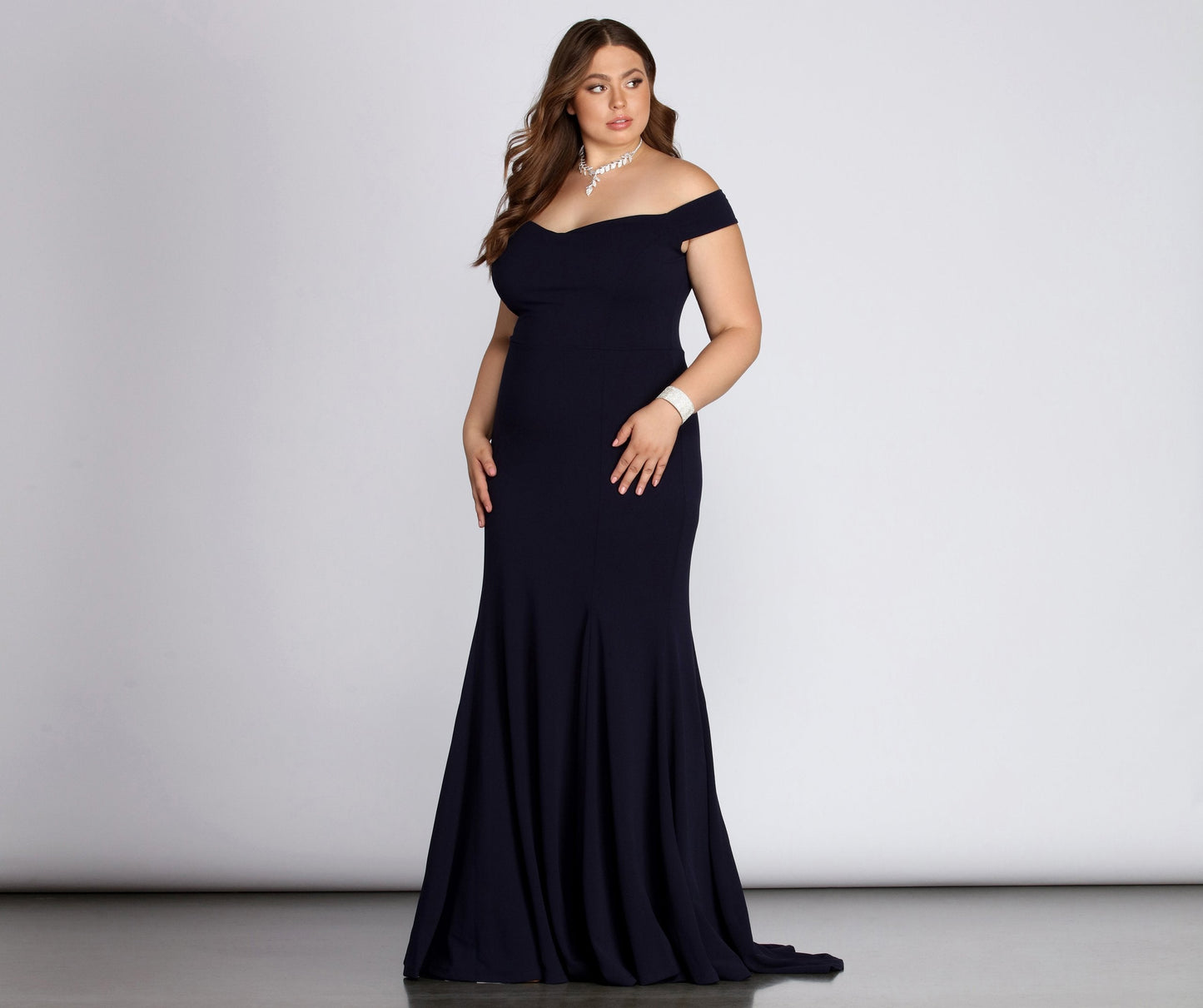 Plus Briar Formal Charming Off The Shoulder Dress
