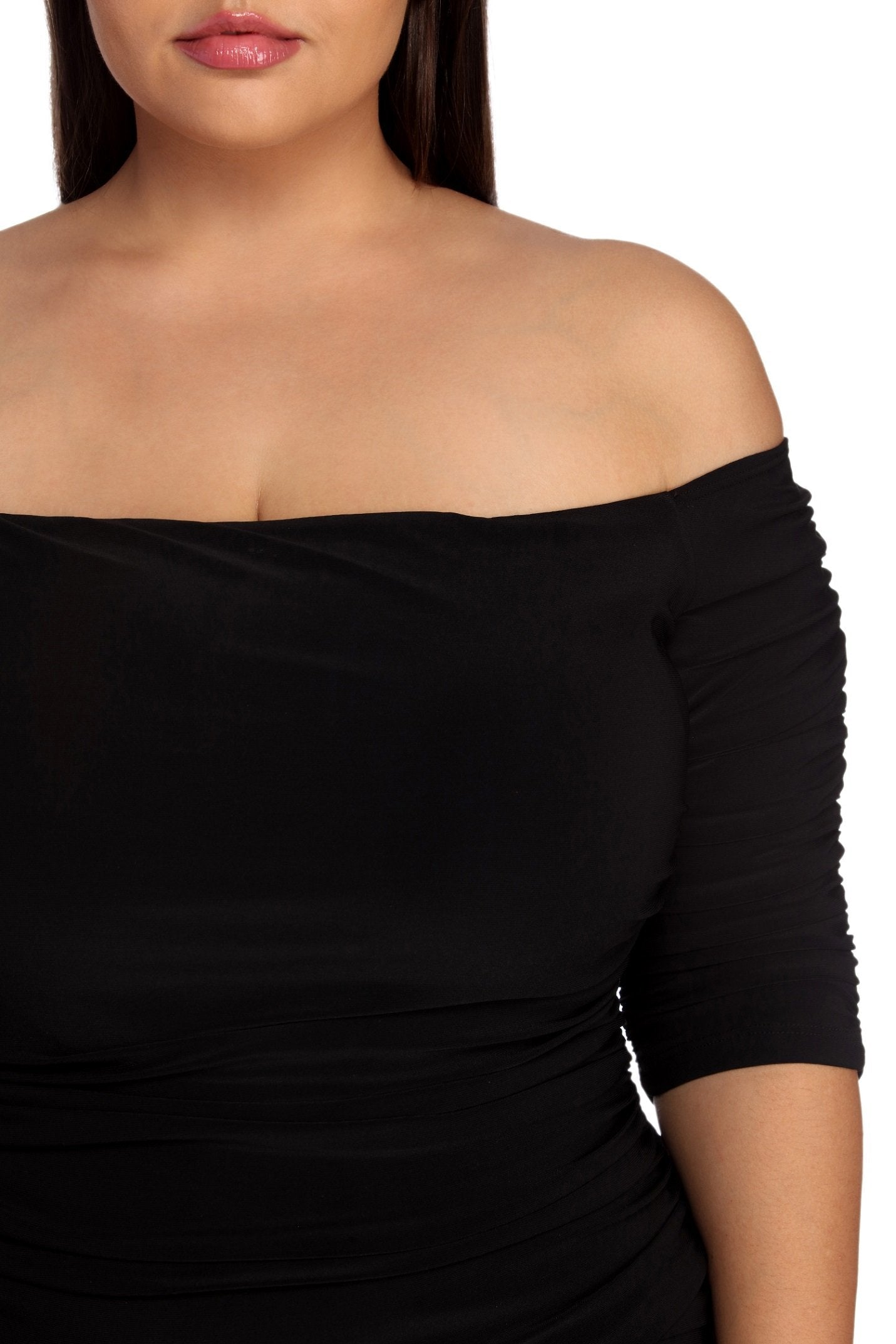 Plus Stella Stylish Formal Ruched Dress