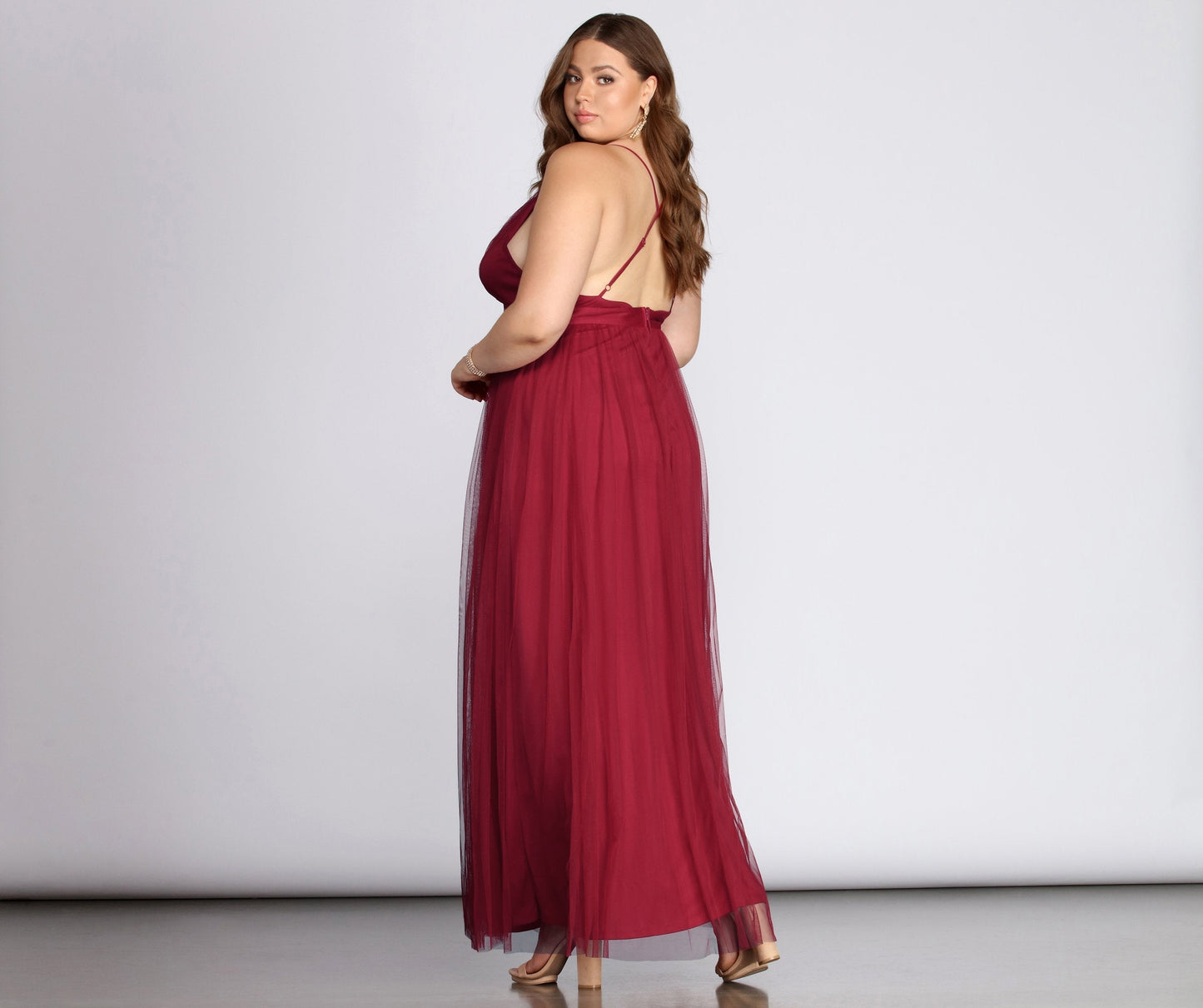 Plus Elisabeth Pleated Charming Tulle Formal Dress