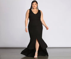 Plus Sandra Stylish Glitter Ruffle Dress