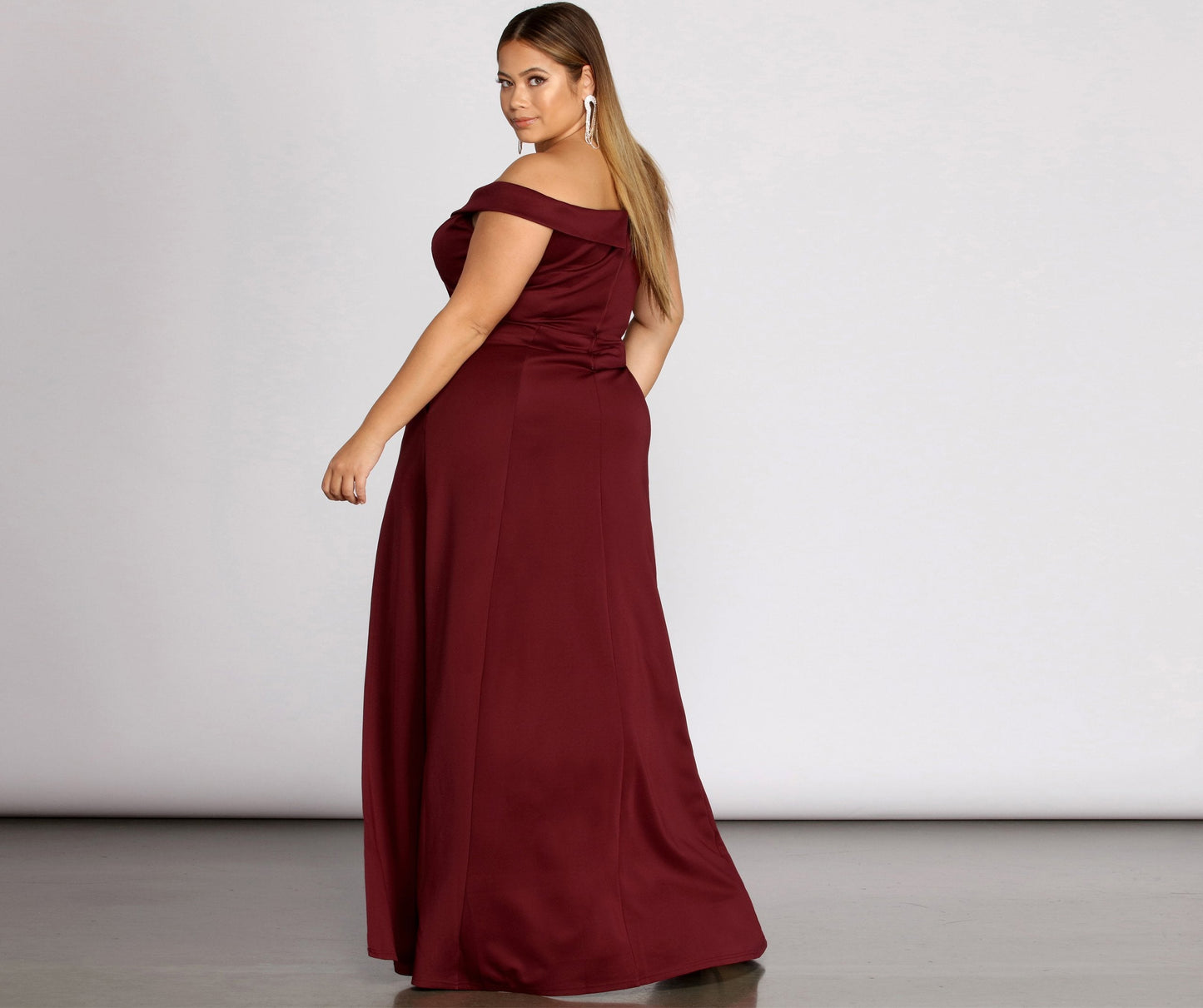 Plus Lucy Formal Charming High Slit Dress