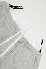 Double Waist Varsity Wide Leg Sweatpants