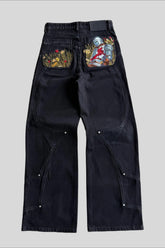 Knight Floral Embroidered Wide Leg Jeans
