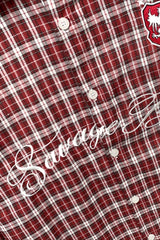 Crest Script Embroidered Plaid Long Sleeve Shirt