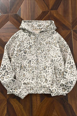 Leopard Wash Relaxed Full Zip Hoodie