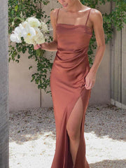 Fashionable Slit Suspender Dress