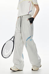Contrast Panel Technical Wide Leg Pants