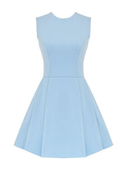 Tuscan Blue Twill Mini Dress