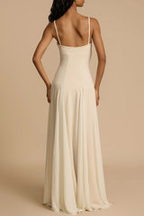 JAMMY - CHIC SOLID V-NECK SLIP DRESS