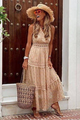 Chiffon Spliced Midi summer Dress