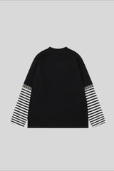 Manga Graphic Striped Layered Long Sleeve Tee