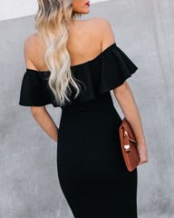 A Stylish Affair Charming Ruffled Midi Dress
