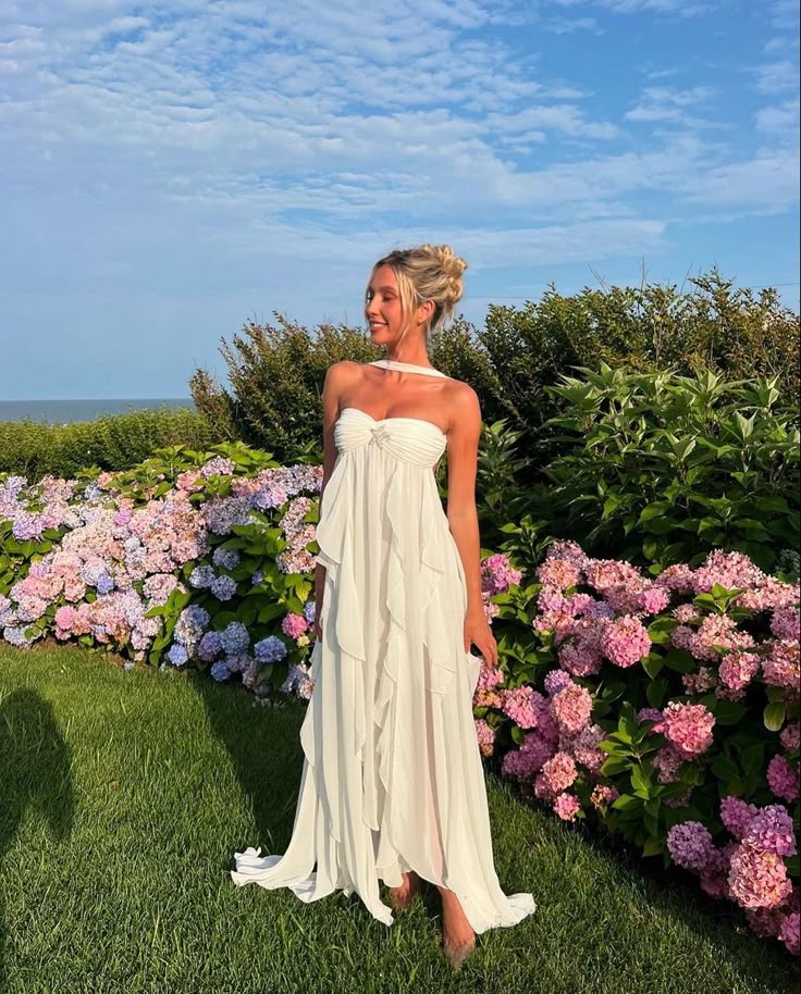 Ruffle Strapless Maxi Dress