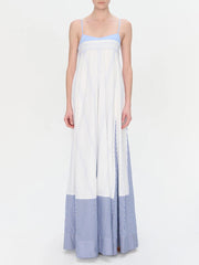 Elegant Suspender Contrast Charming Patchwork Striped Hem Dress