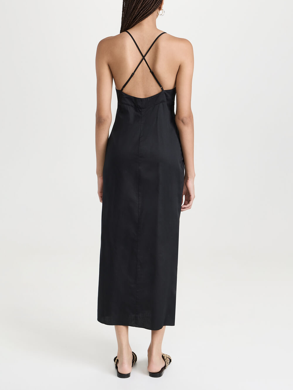 Unique Strappy Deep Charming V-Neck Midi Dress
