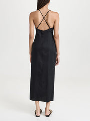 Unique Strappy Deep Charming V-Neck Midi Dress