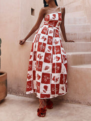 Floral Trim Unique Printed Graceful One Shoulder Flared Maxi Dress