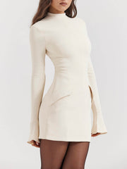 Vintage Cream Stylish Mini Dress