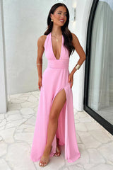 LOMASI - ELEGANT HALTER BACKLESS EVENING DRESS