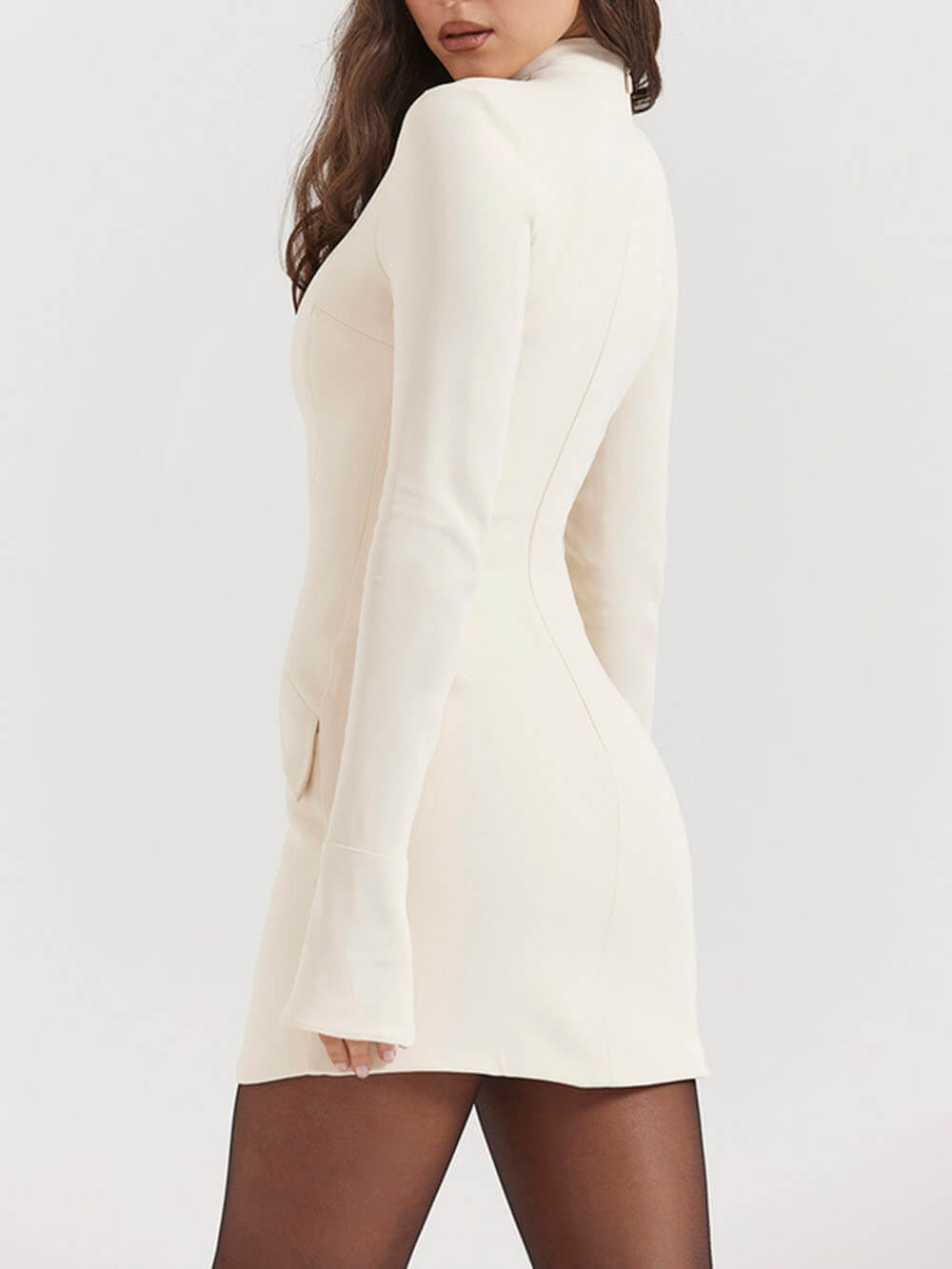 Vintage Cream Stylish Mini Dress
