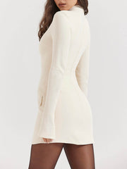 Vintage Cream Stylish Mini Dress