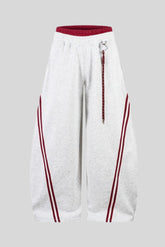 Contrast Stripe Layered Barrel Leg Sweatpants